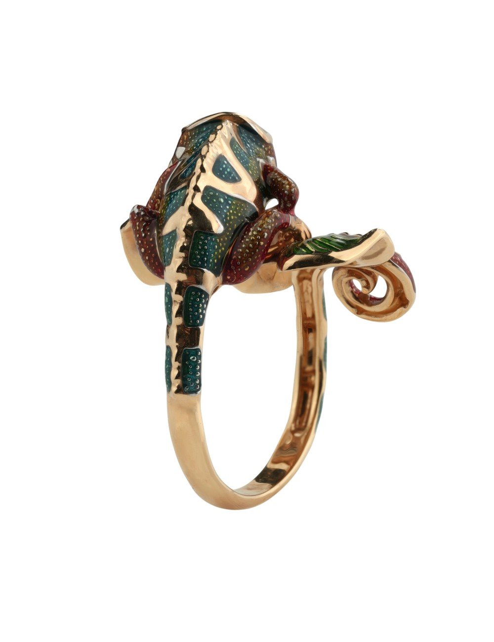 Кольцо из золота c эмалью