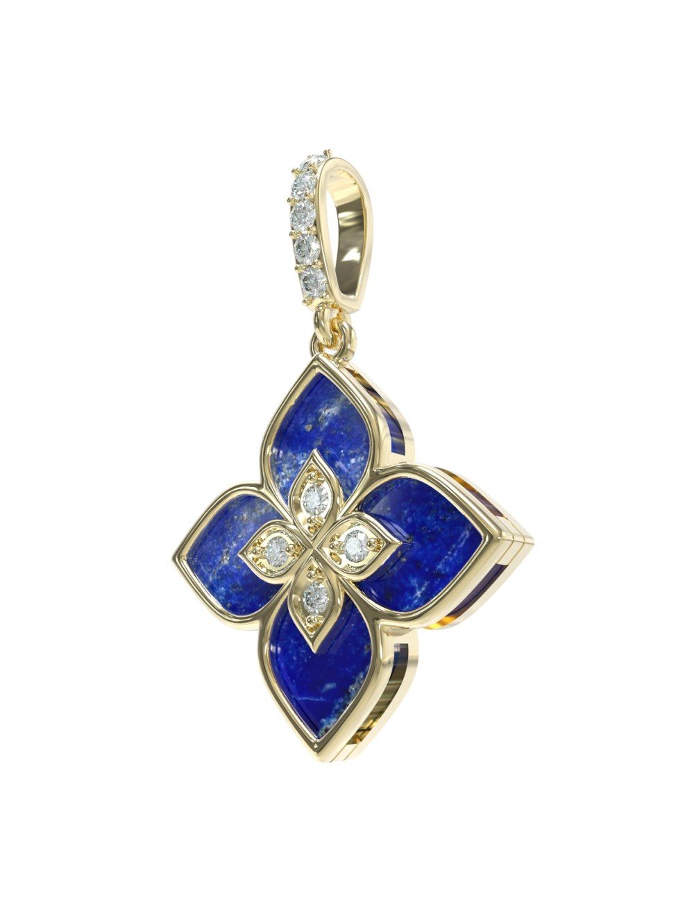 Подвеска из лимонного золота c бриллиантами и лазуритом