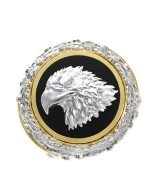 Кольцо из лимонного золота c бриллиантами и ониксом