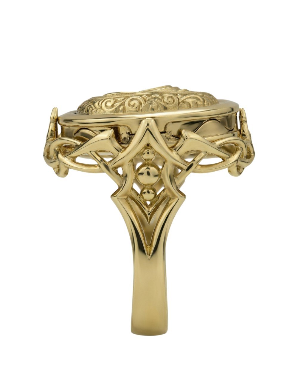 Кольцо из лимонного золота c бирюзой и лазуритом