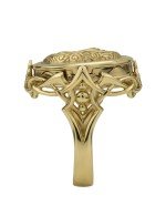 Кольцо из лимонного золота c бирюзой и лазуритом