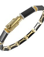 Браслет из лимонного золота c бриллиантами и ониксом