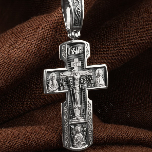 Крест из белого золота 585 пробы