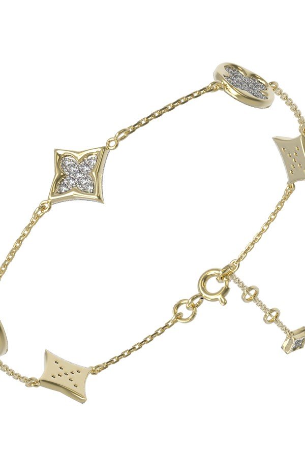 Браслет из лимонного золота c бриллиантами