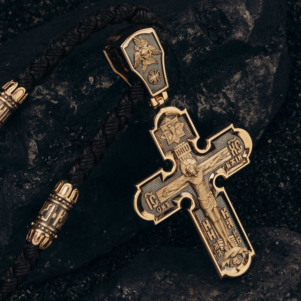 Крест из красного золота 585 пробы