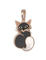 Подвеска из золота c эмалью, ониксом и перламутром