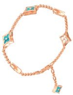 Браслет из золота c бирюзой и перламутром