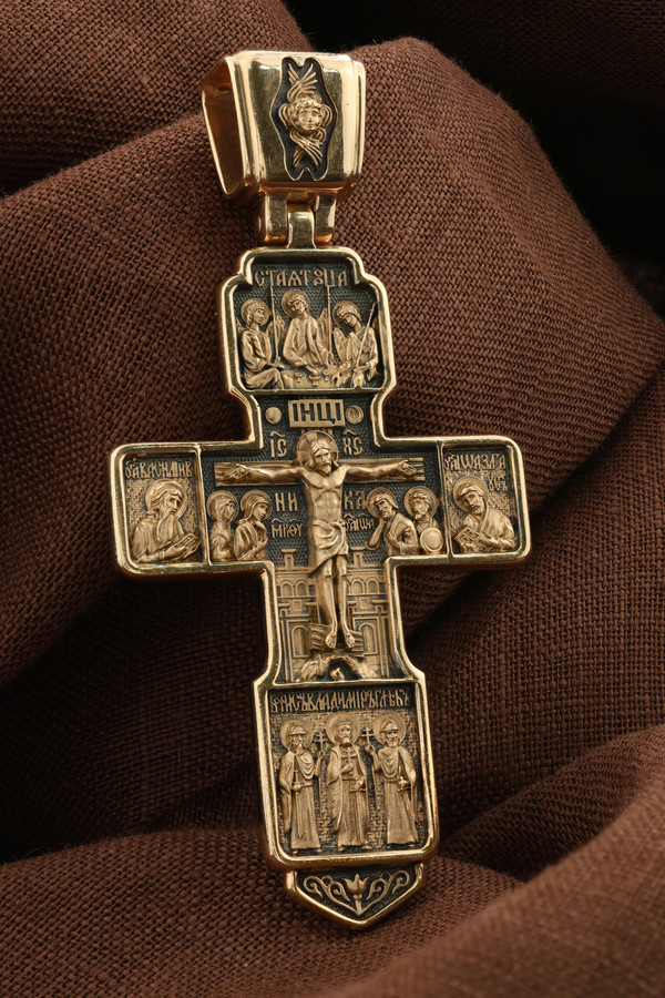 Крест из красного золота 585 пробы