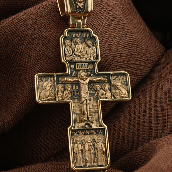 Крест из красного золота 585 пробы