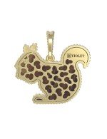 Подвеска из лимонного золота c бриллиантами и тигровым глазом