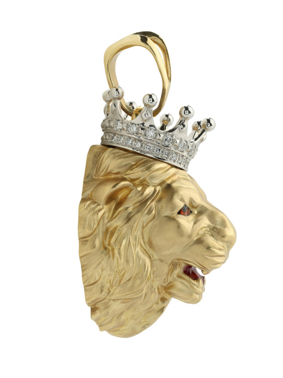 Подвеска из лимонного золота 585 пробы c эмалью и бриллиантами