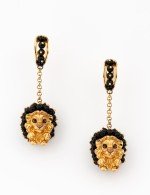 Серьги из золота c эмалью и ониксом