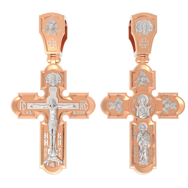 Крест из красного золота 585 пробы