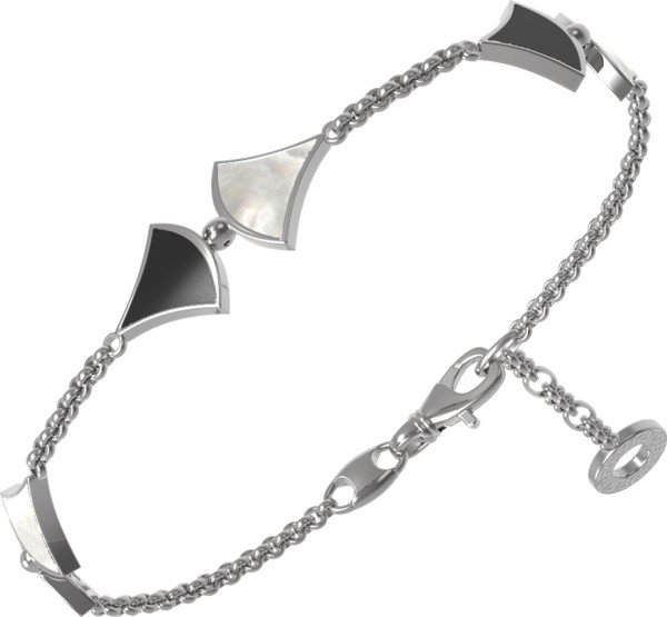 Браслет из белого золота c ониксом и перламутром