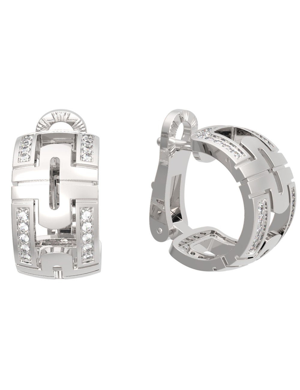 Серьги из белого золота c бриллиантами