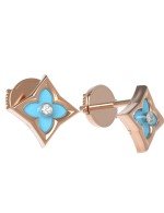 Серьги из золота c бриллиантами и бирюзой