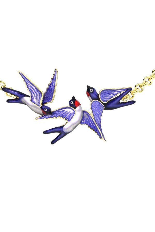 Колье из лимонного золота c эмалью