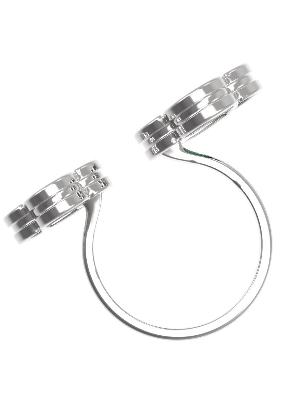 Кольцо из белого золота c ониксом и перламутром