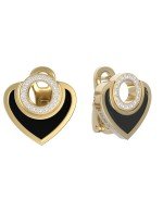 Серьги из лимонного золота c бриллиантами и ониксом