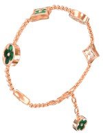 Браслет из золота c малахитом и перламутром