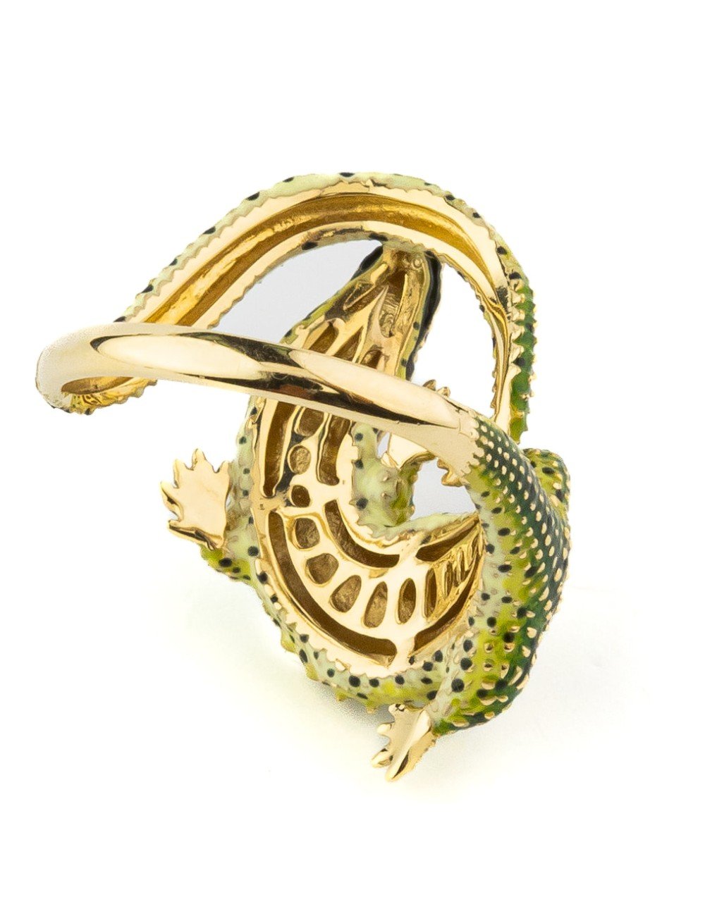 Кольцо из лимонного золота c эмалью