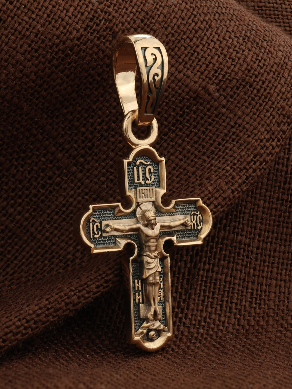 Крест из красного золота 585 пробы