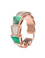 Кольцо из золота c бриллиантами и малахитом