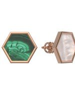 Серьги из золота c малахитом и перламутром