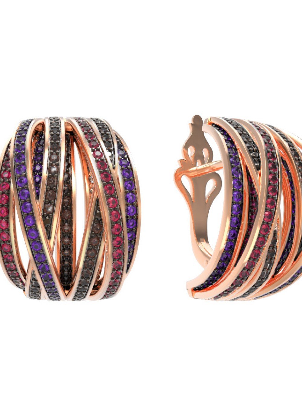 Серьги из золота c фианитом