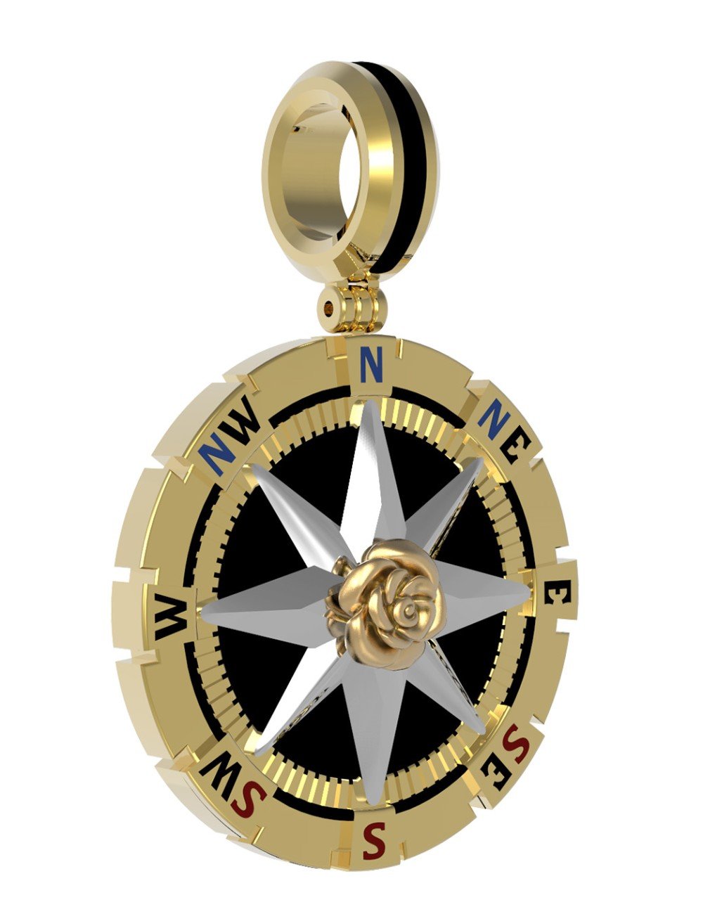 Подвеска из лимонного золота c эмалью и ониксом