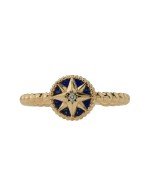 Кольцо из лимонного золота c бриллиантами и лазуритом