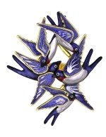 Кольцо из лимонного золота c эмалью