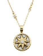 Колье из лимонного золота c бриллиантами, лазуритом и перламутром