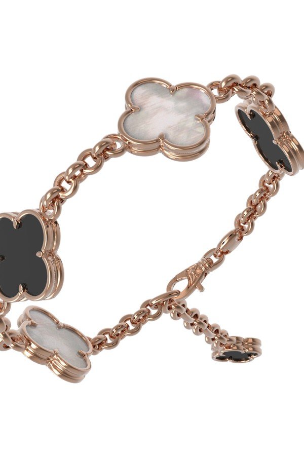 Браслет из золота c ониксом и перламутром