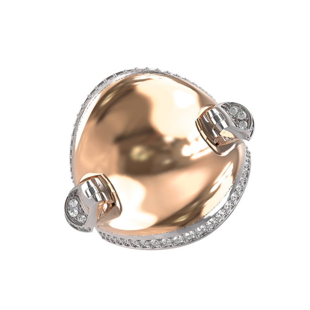 Кольцо из белого золота 585 пробы c бриллиантами