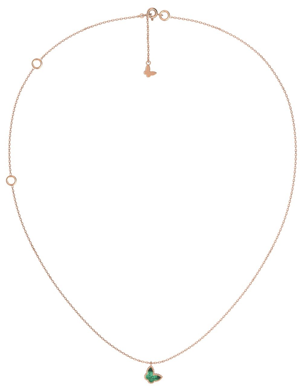 Колье из золота c малахитом