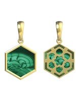 Подвеска из лимонного золота c малахитом