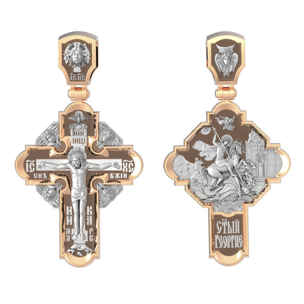 Крест из красного золота 585 пробы