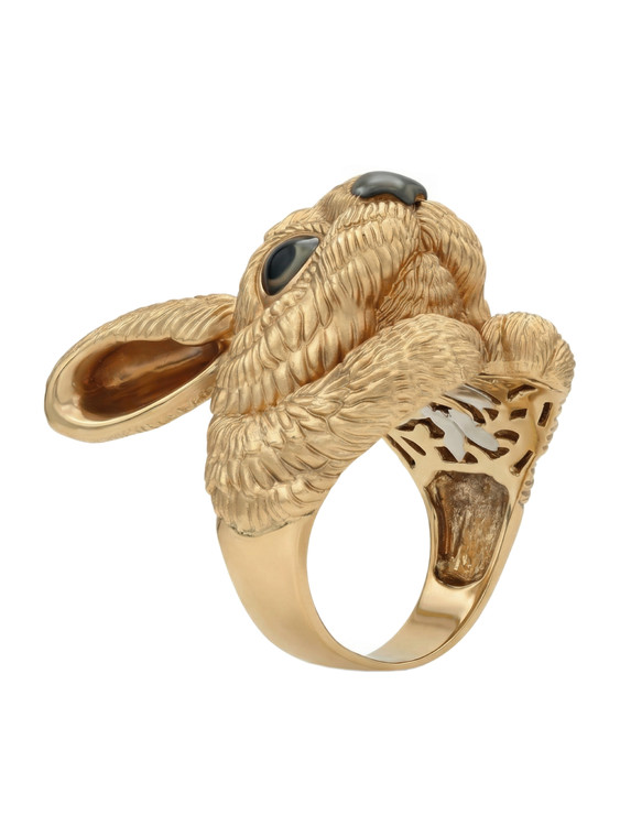 Кольцо из красного золота 585 пробы c эмалью