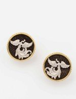 Серьги из лимонного золота c эбеновым деревом