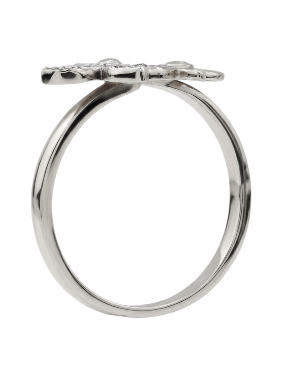 Кольцо из белого золота 585 пробы c бриллиантами