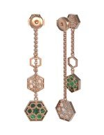 Серьги из золота c малахитом и перламутром