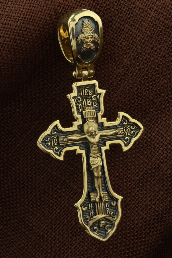 Крест из лимонного золота 585 пробы