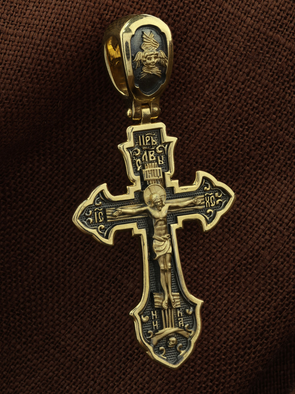 Крест из лимонного золота 585 пробы