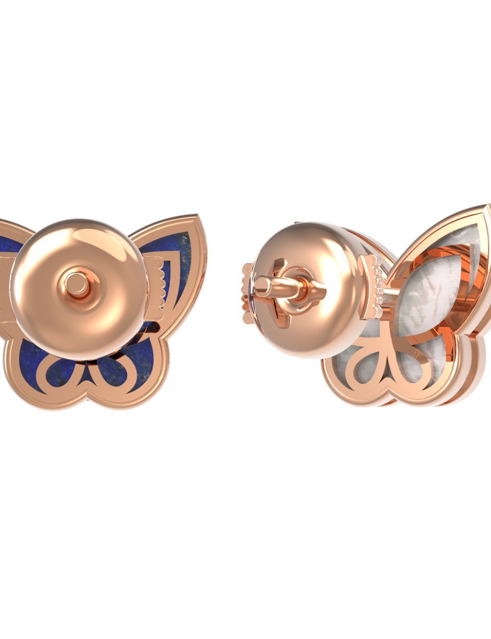 Серьги из золота c лазуритом и перламутром