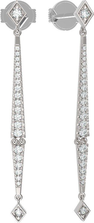 Серьги из белого золота c бриллиантами