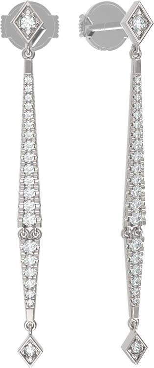 Серьги из белого золота 585 пробы c бриллиантами