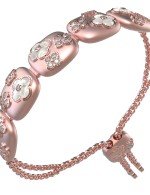 Браслет из розового золота c бриллиантами и перламутром