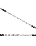 Цепь из белого золота c эмалью