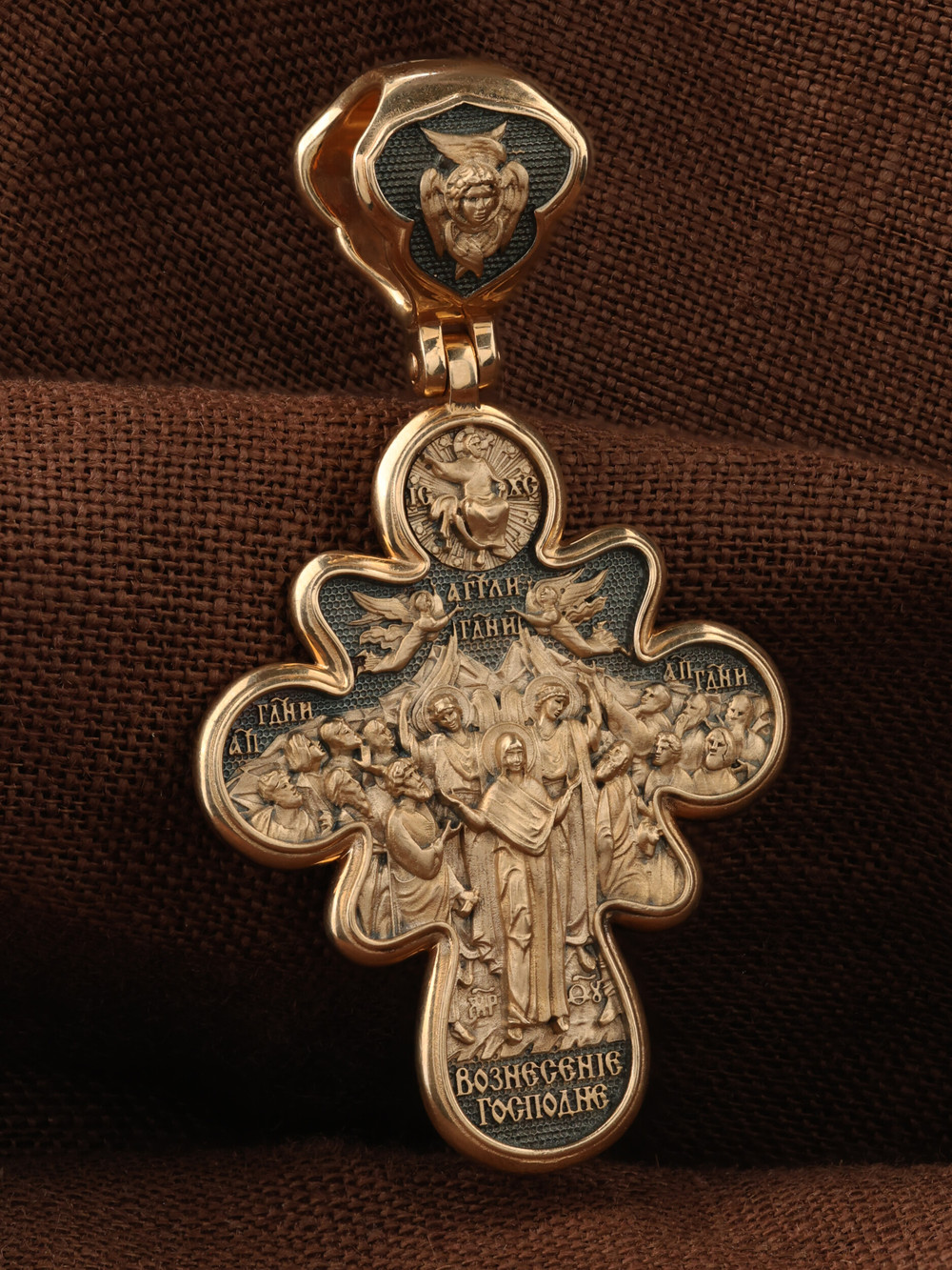 Крест из красного золота 585 пробы